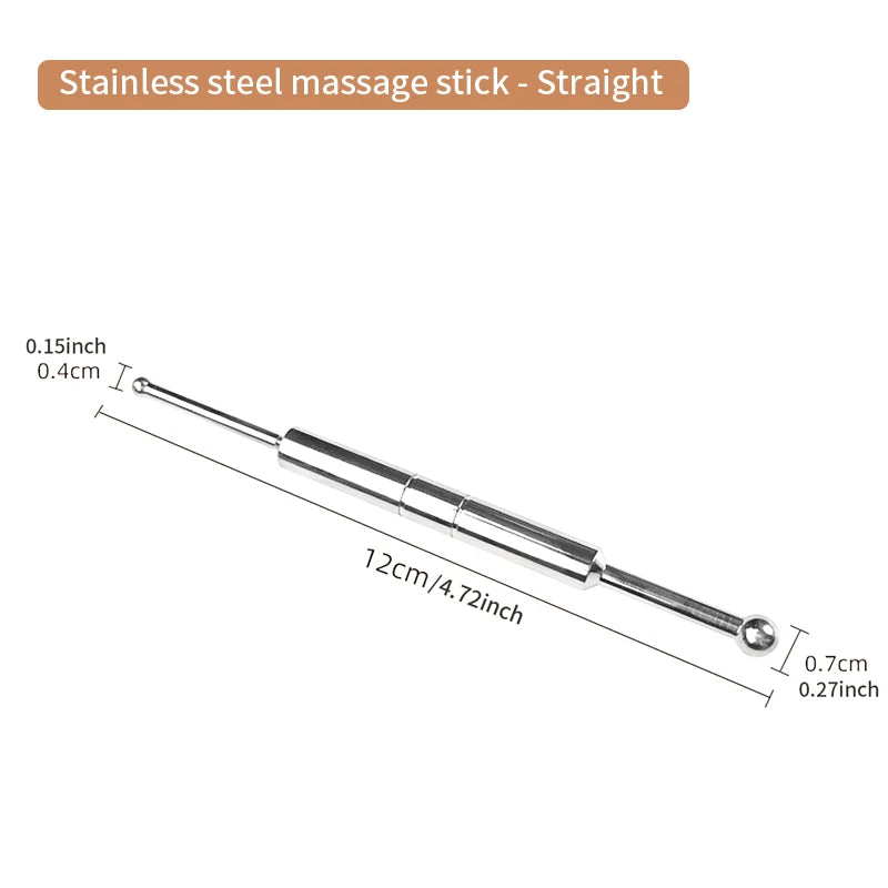 Stainless Steel Acupuncture Stick – Double-Ended Acupoint Massager