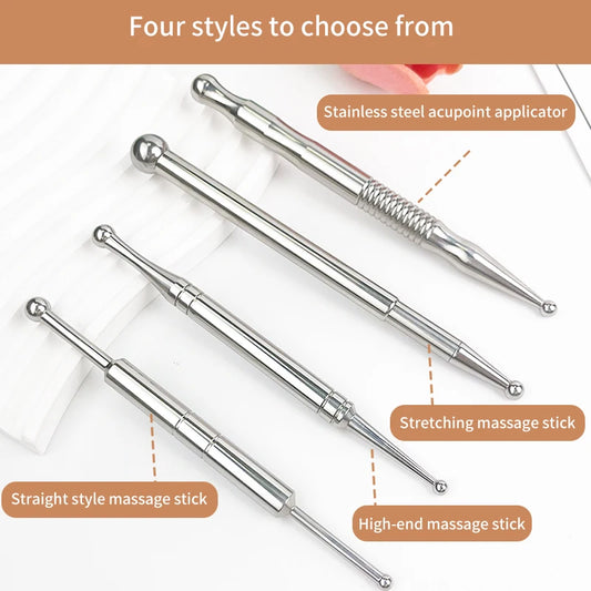 Stainless Steel Acupuncture Stick – Double-Ended Acupoint Massager