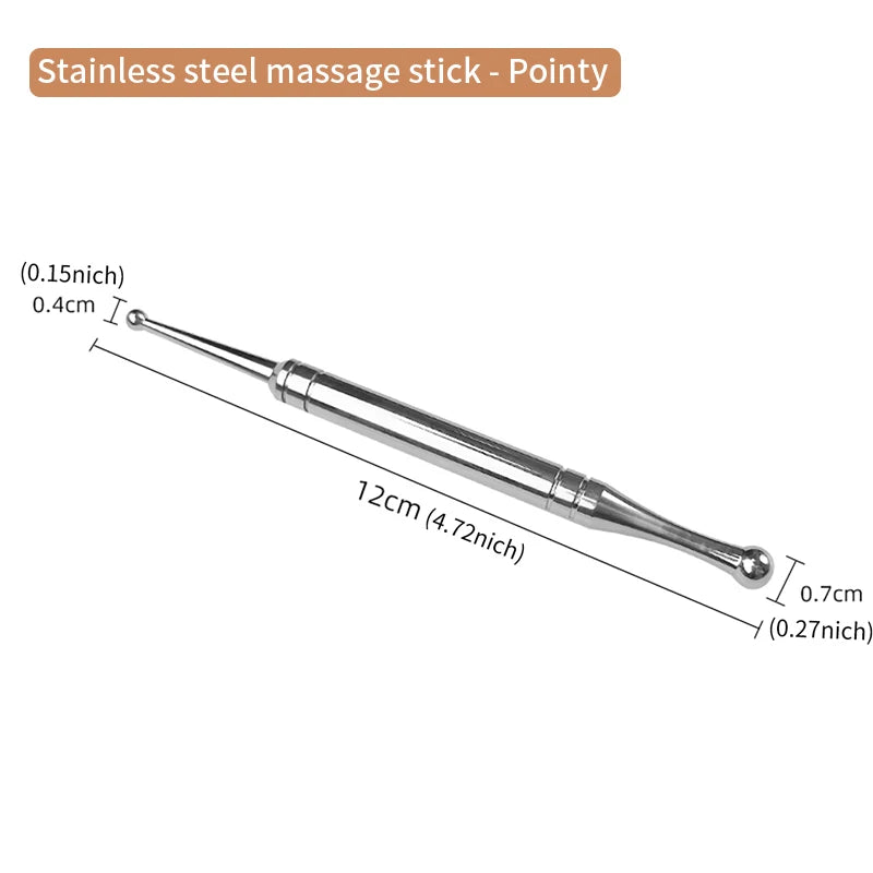 Stainless Steel Acupuncture Stick – Double-Ended Acupoint Massager