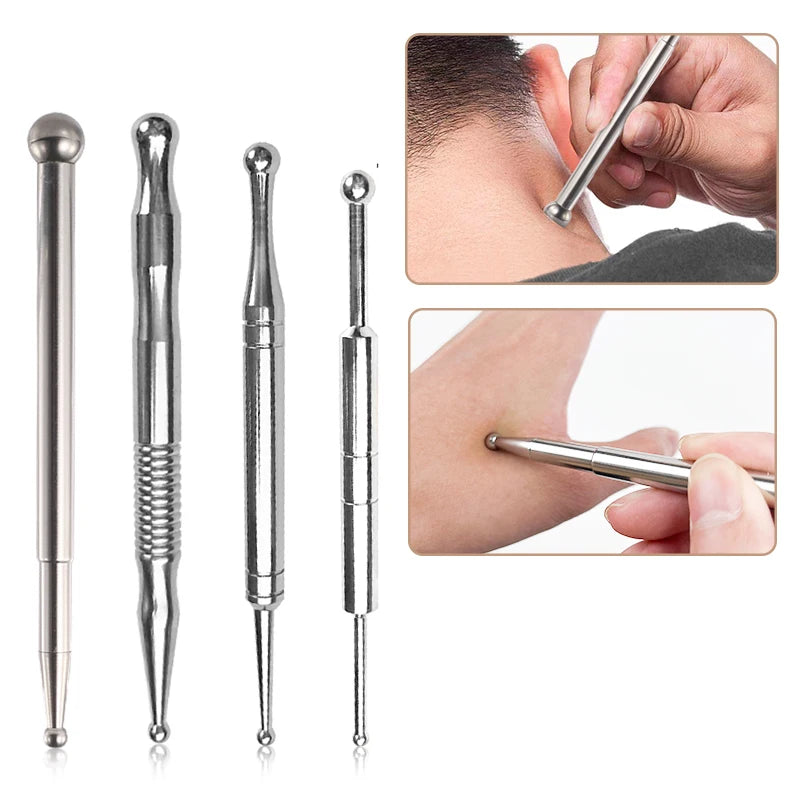 Stainless Steel Acupuncture Stick – Double-Ended Acupoint Massager