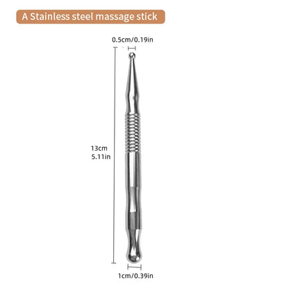 Stainless Steel Acupuncture Stick – Double-Ended Acupoint Massager