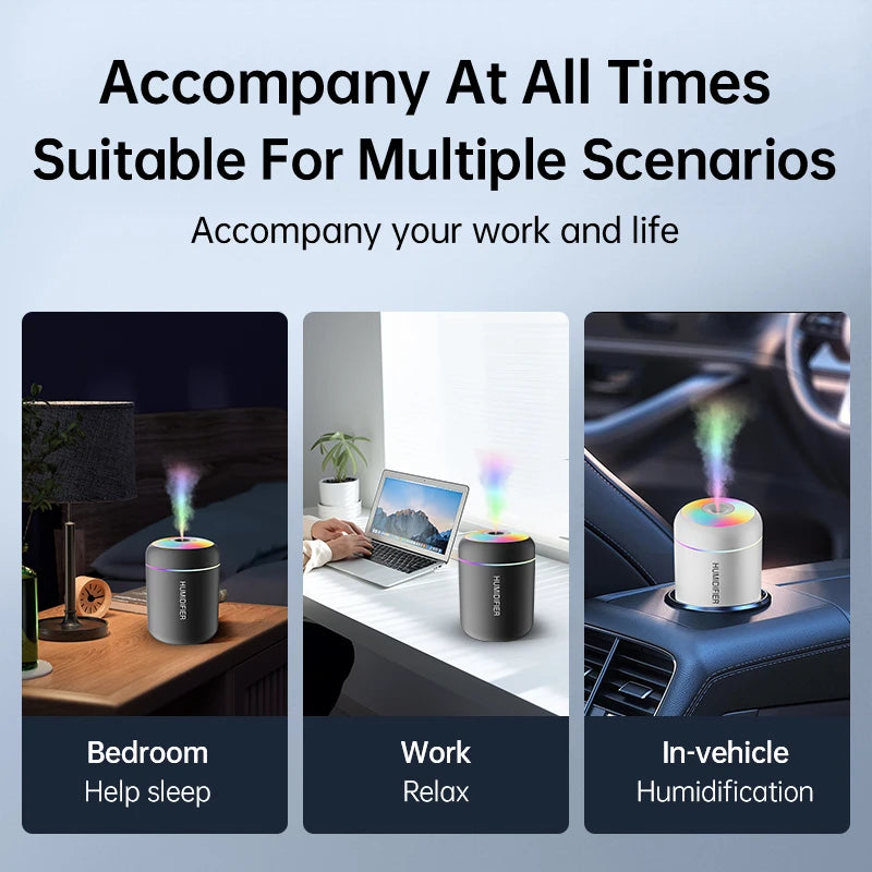 180ML Mini Air Humidifier USB Aroma Diffuser with LED Light