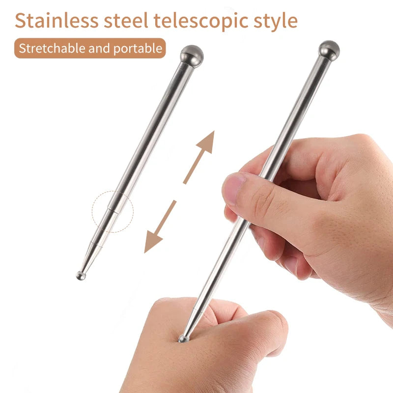 Stainless Steel Acupuncture Stick – Double-Ended Acupoint Massager