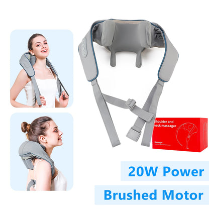 Foreverlily 26W Brushless Motor Neck & Shoulder Massager – Wireless Deep Kneading Relief