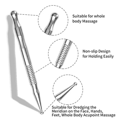 Stainless Steel Acupuncture Stick – Double-Ended Acupoint Massager