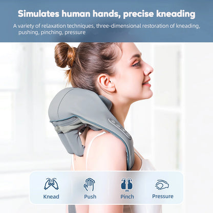 Foreverlily 26W Brushless Motor Neck & Shoulder Massager – Wireless Deep Kneading Relief