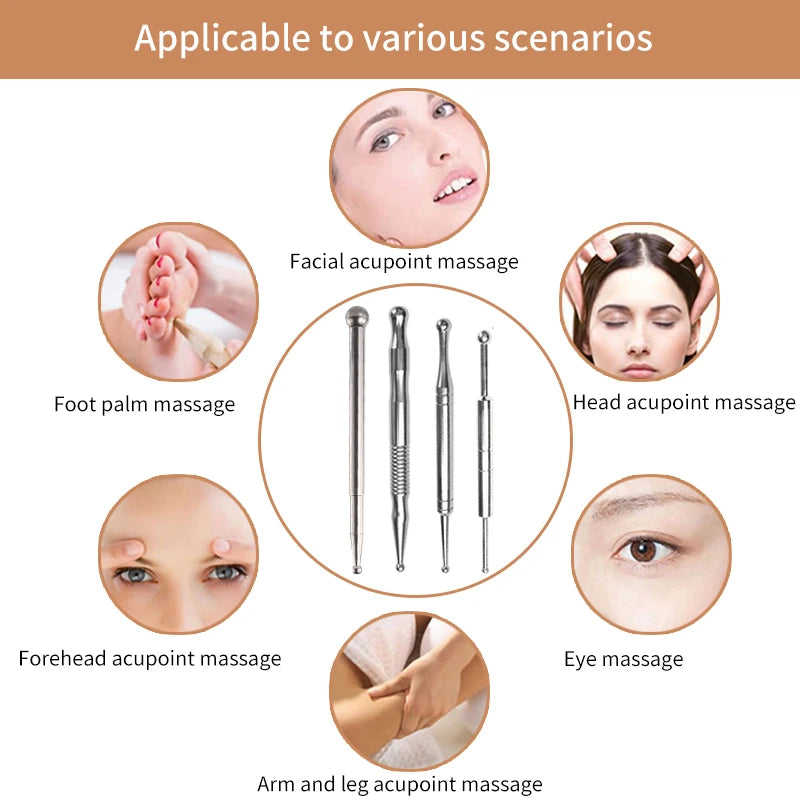 Stainless Steel Acupuncture Stick – Double-Ended Acupoint Massager