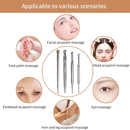 Stainless Steel Acupuncture Stick – Double-Ended Acupoint Massager