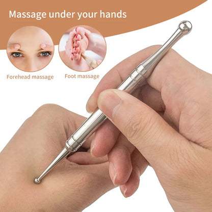 Stainless Steel Acupuncture Stick – Double-Ended Acupoint Massager